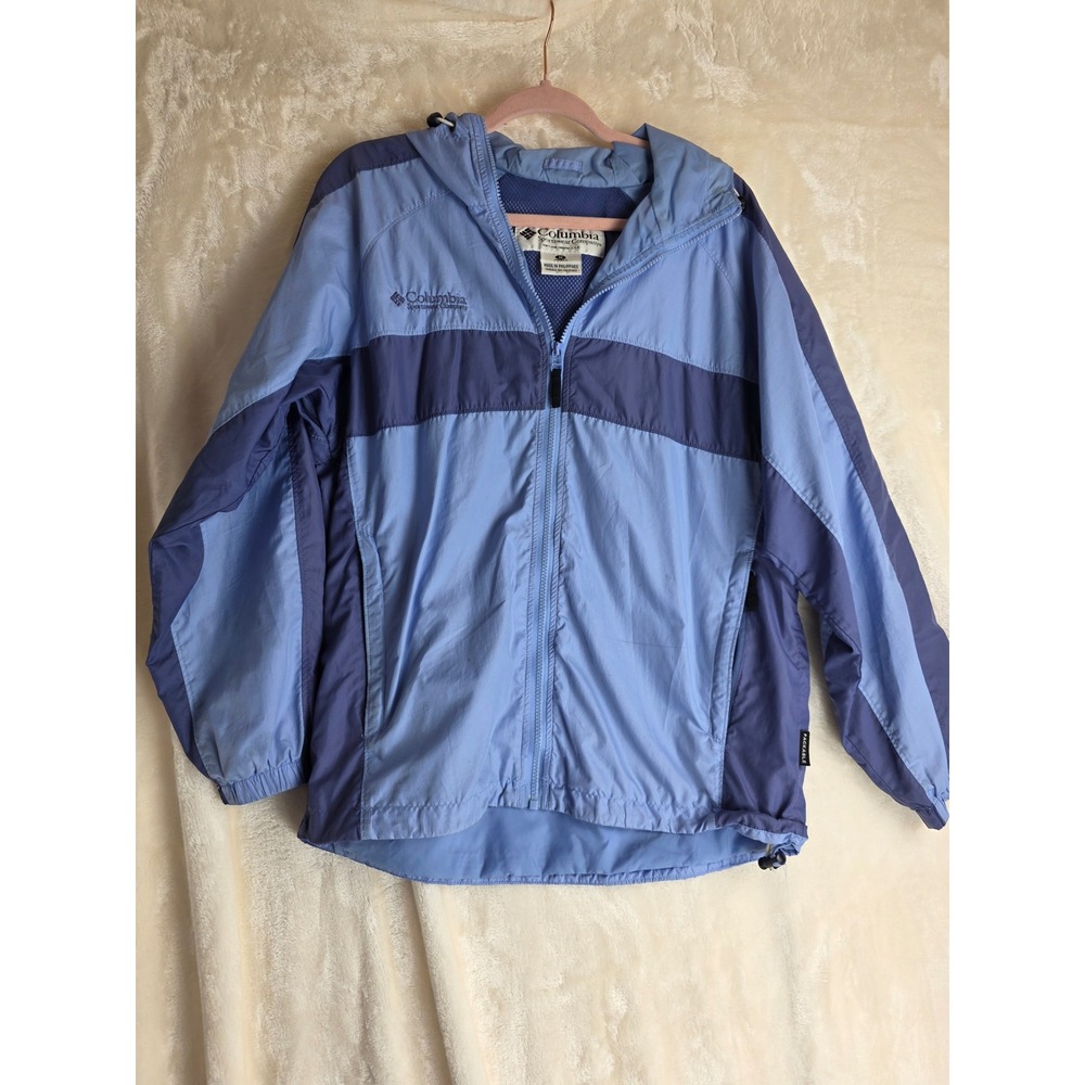 Columbia‎ Sportswear Company Women's Blue Purple Colorblock Hooded Windbreaker